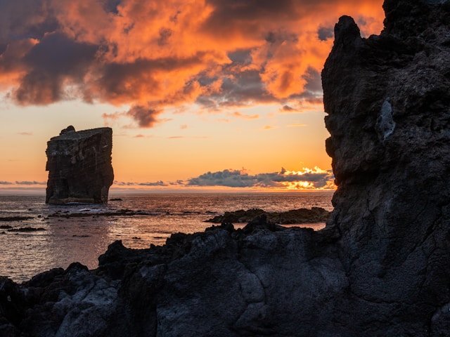 Zonsondergang boven de Azoren