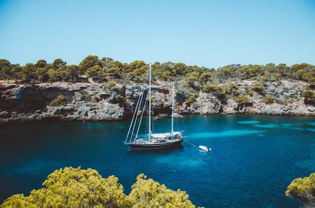 Kustlijn Mallorca vanaf zee