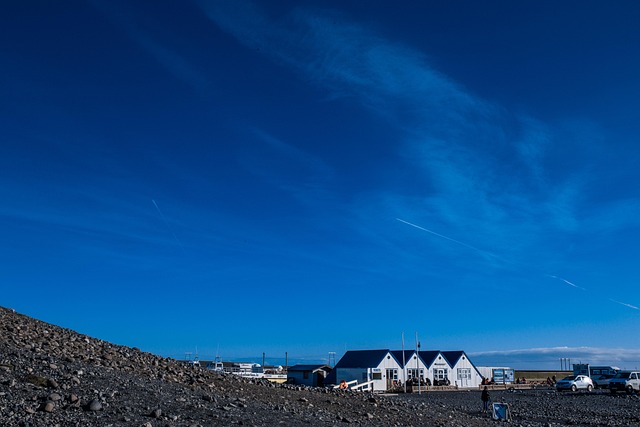 Blauwe ijsformaties bij de lagune