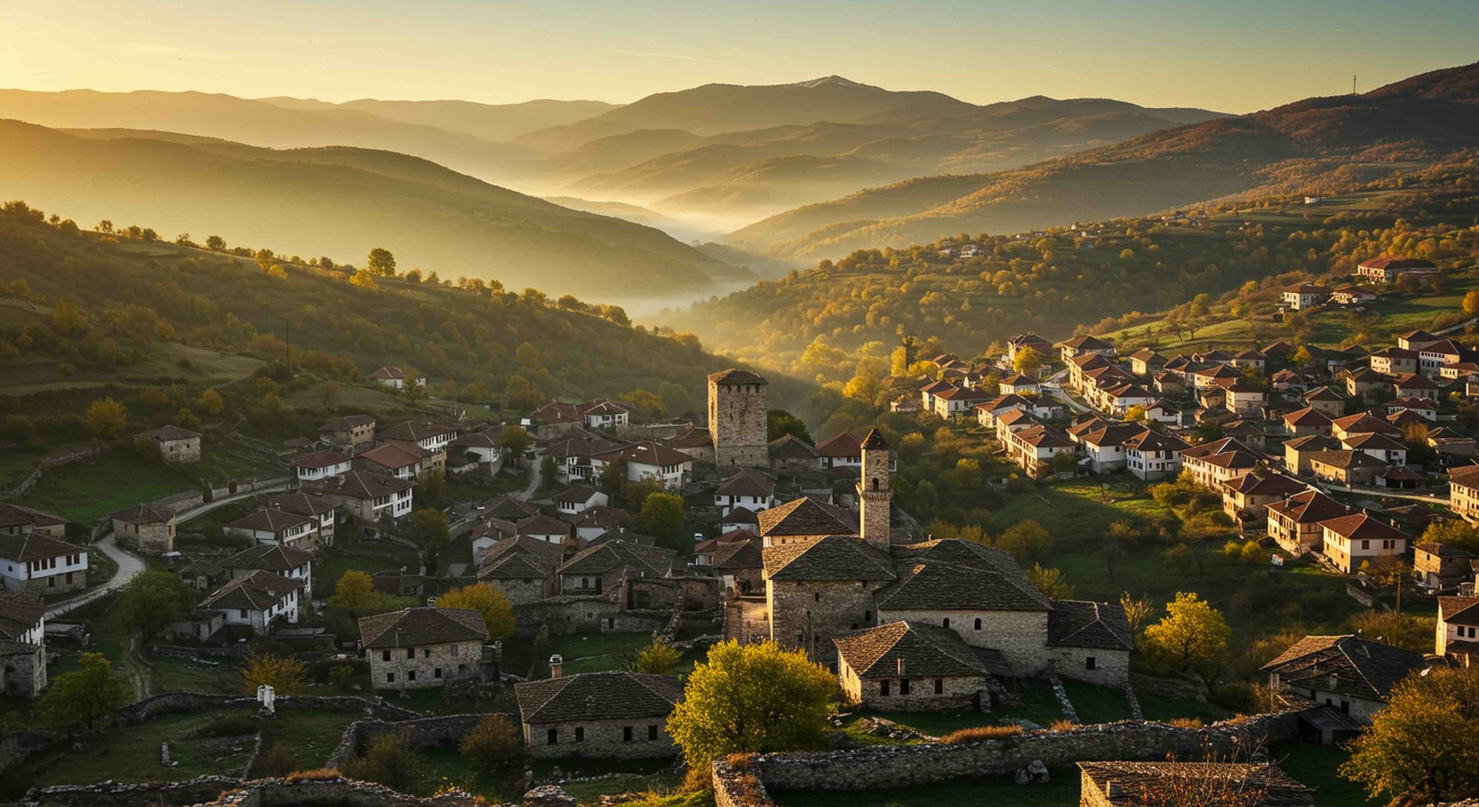 Kathedraal en plein in Kor&ccedil;&euml;