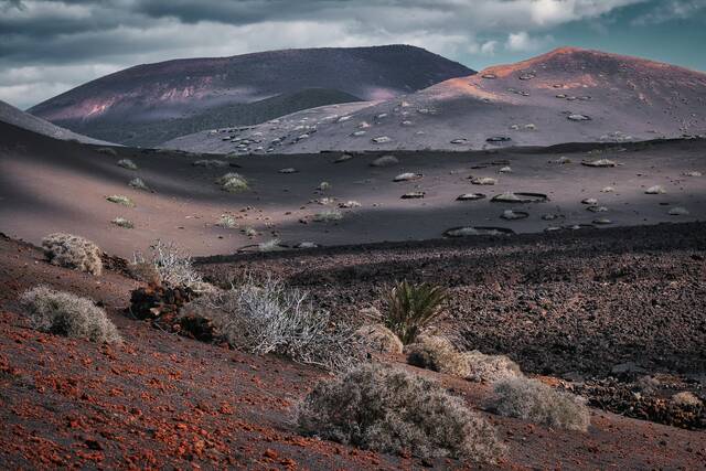 Zwarte lavavelden op Lanzarote