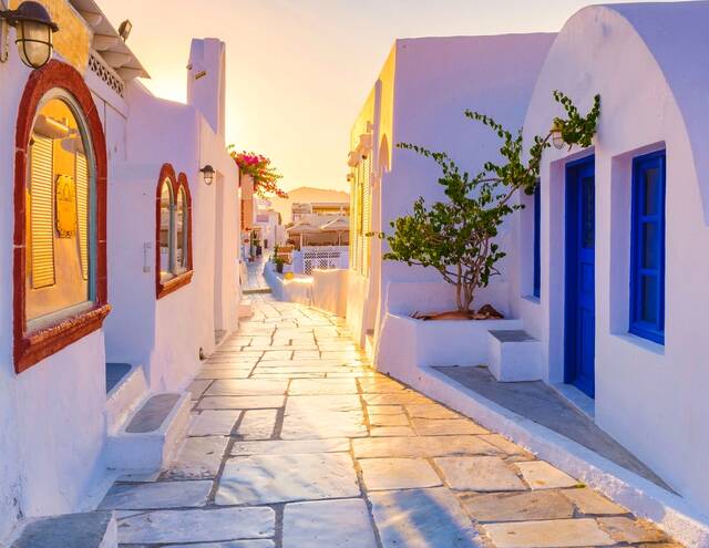 Witte straatjes van Santorini