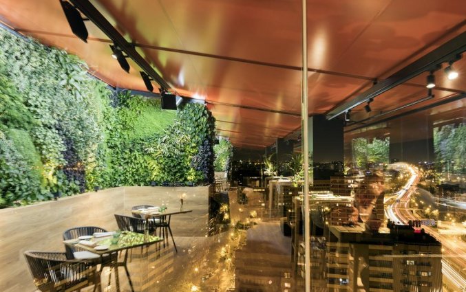 Terras van Hotel Puerta America in Madrid