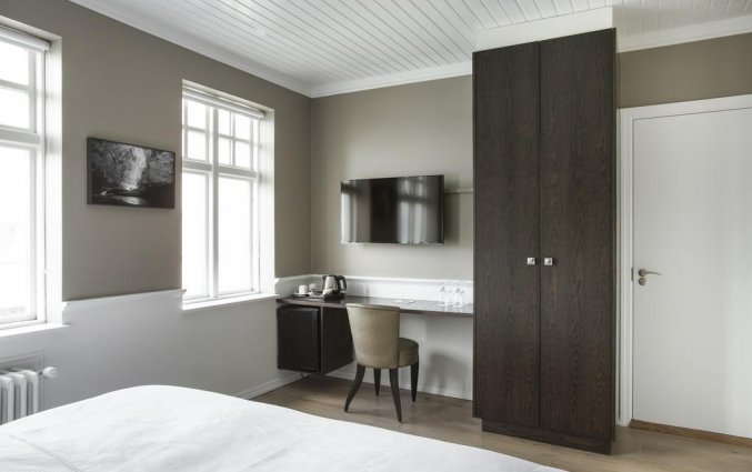 Tweepersoonskamer van Hotel Odinsve in Reykjavik op IJsland