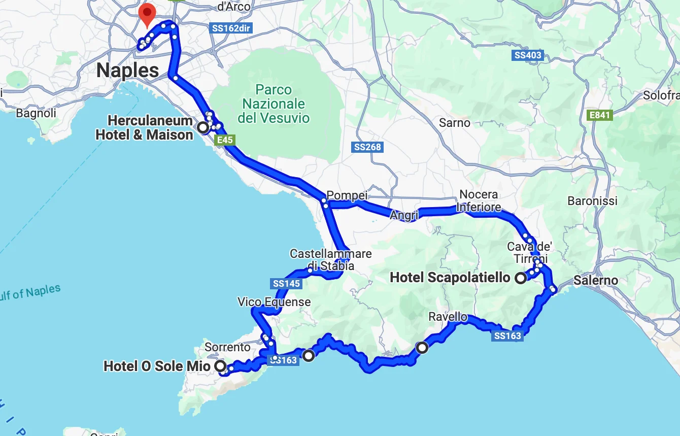 Route rondreis Amalfikust