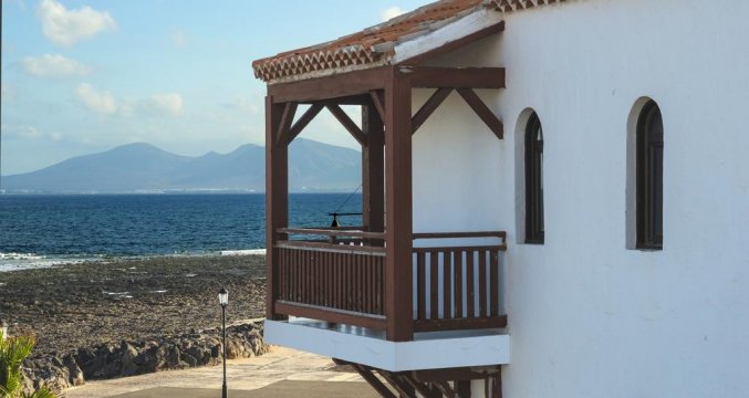 Uitzicht vanaf een balkon van Appartementen Hesperia Bristol Playa op Fuerteventura