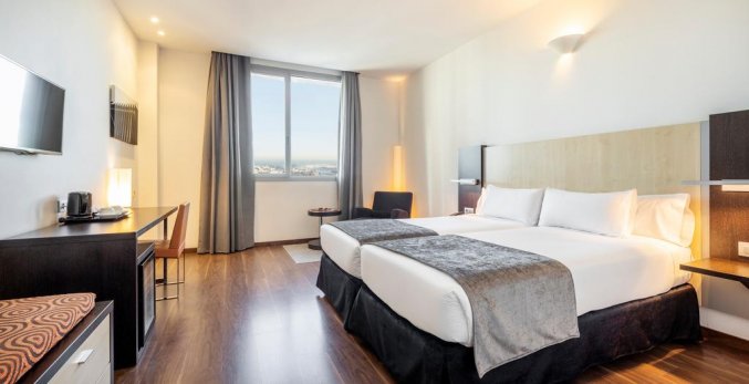 Tweepersoonskamer van Hotel Ilunion Aqua 4 in Valencia