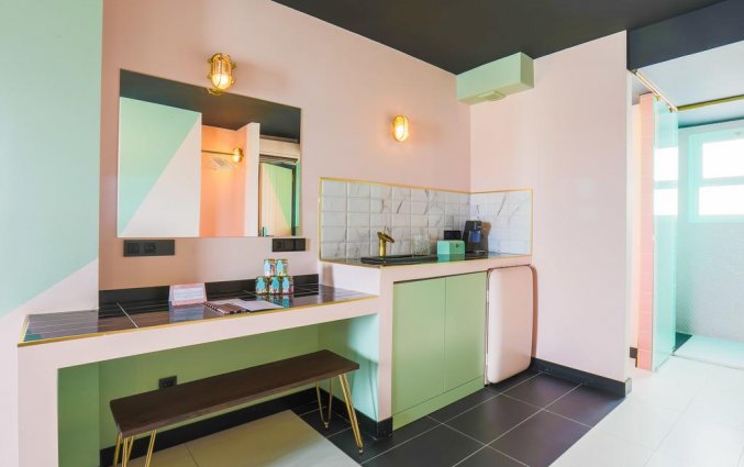 Slaapkamer van hotel Wi-Ki Woo op Ibiza
