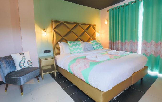 Slaapkamer van hotel Wi-Ki Woo op Ibiza