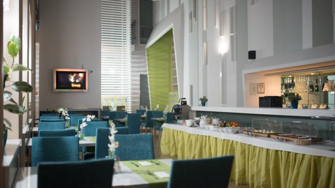 Ontbijtzaal van Hotel Atrium Fashion