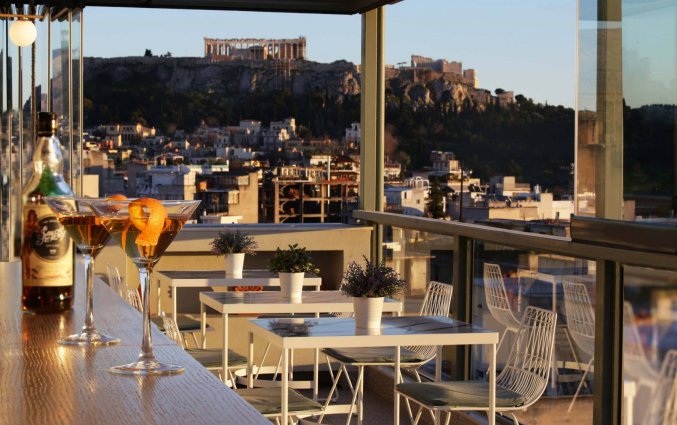 Dakterras van Hotel Evripides in Athene
