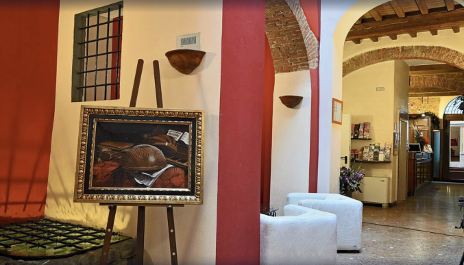 Gangen van hotel Porta Faenza