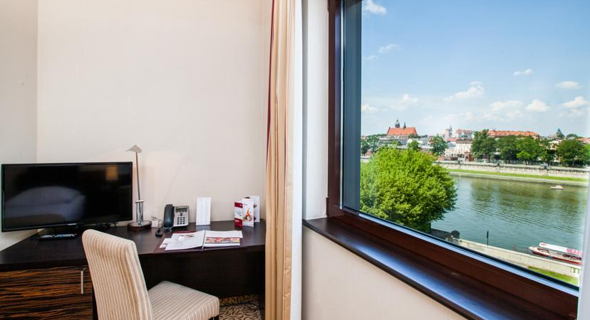 Uitizcht kamer van Hotel Qubus Krakow