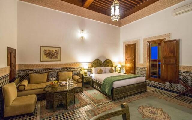 Tweepersoonskamer van Riad Myra in Fez