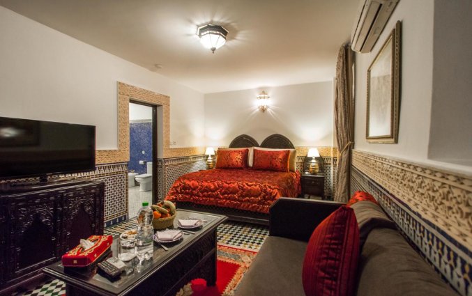 Tweepersoonskamer van Riad Myra in Fez