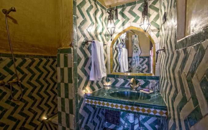 Badkamer van een tweepersoonskamer van Hotel Kasbah Le Mirage in Marrakech