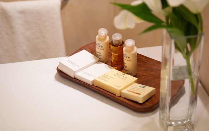 Badkamer van een tweepersoonskamer van Hotel & Spa Hivernage in Marrakech