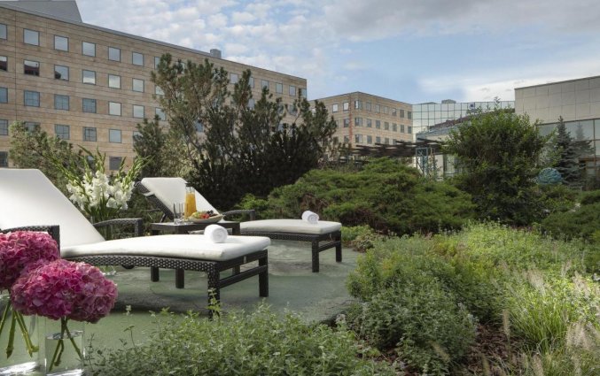 Terras bij Hilton Praag