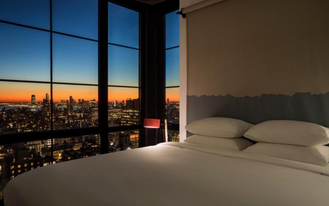 Tweepersoonskamer van hotel Moxy NYC Chelsea