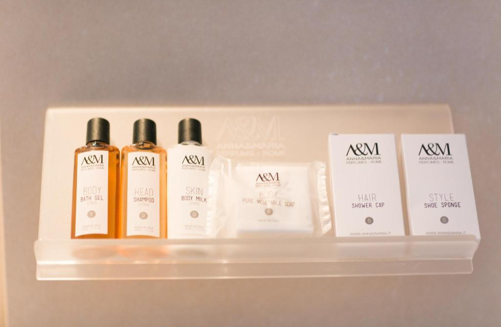 Toiletvoorzieningen in de kamers van Hotel Best Western President Rome