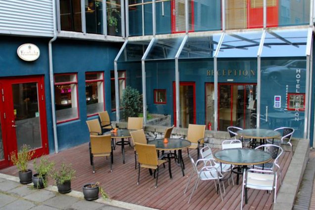 Terras van Hotel Fron in IJsland