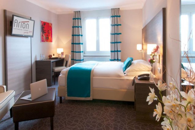 Kamer voor twee personen in cityhotel Arion Vienna in Wenen