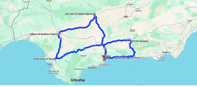 Ultieme rondreis Andalusië route