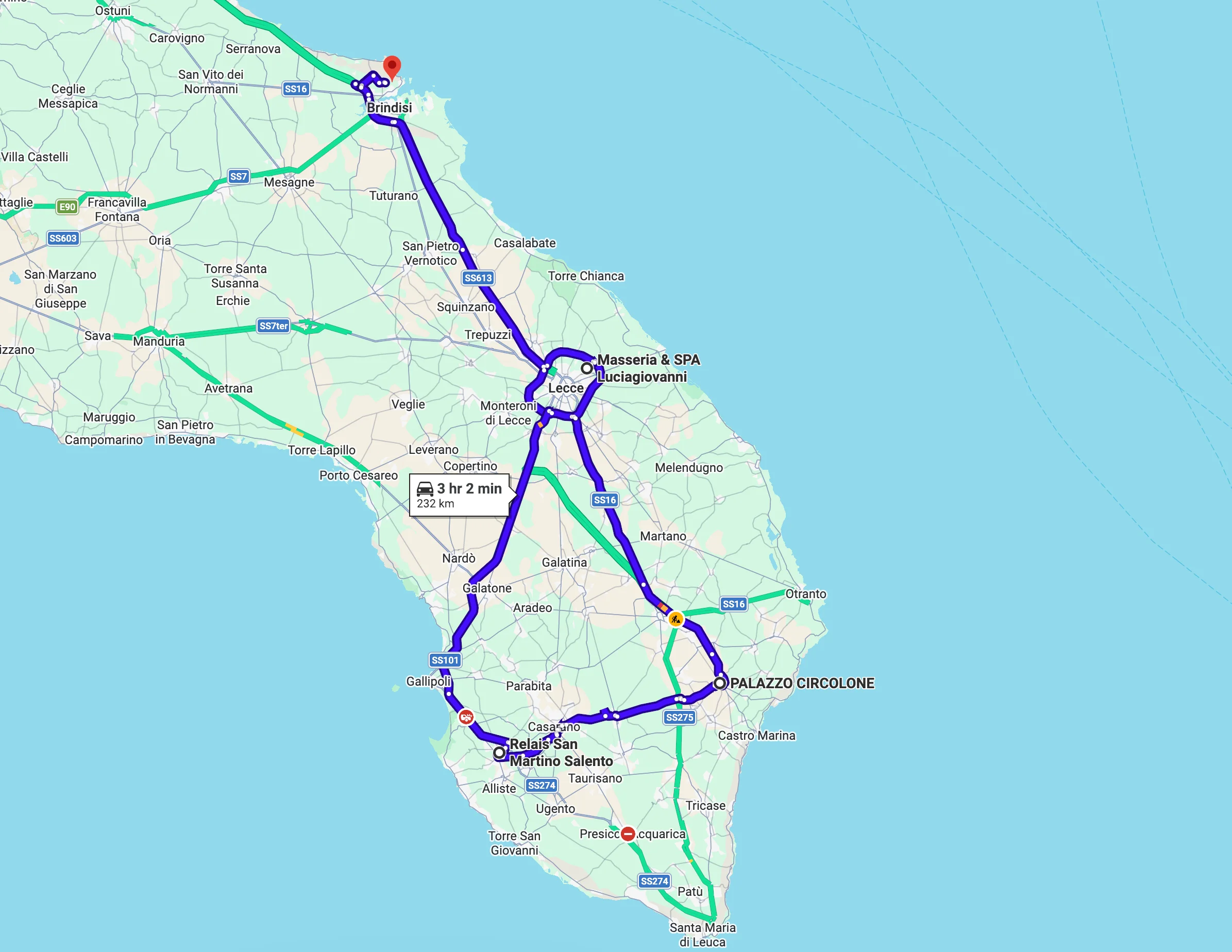 Route Rondreis Zuid Puglia Bebsy
