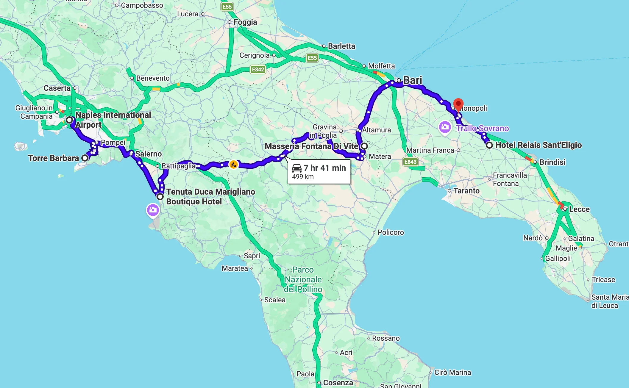 Rondreis Dolce Vita - route