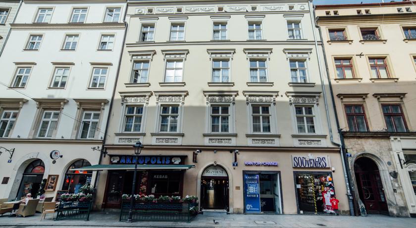 Buitenzijde van Hotel Rezydent in Krakau