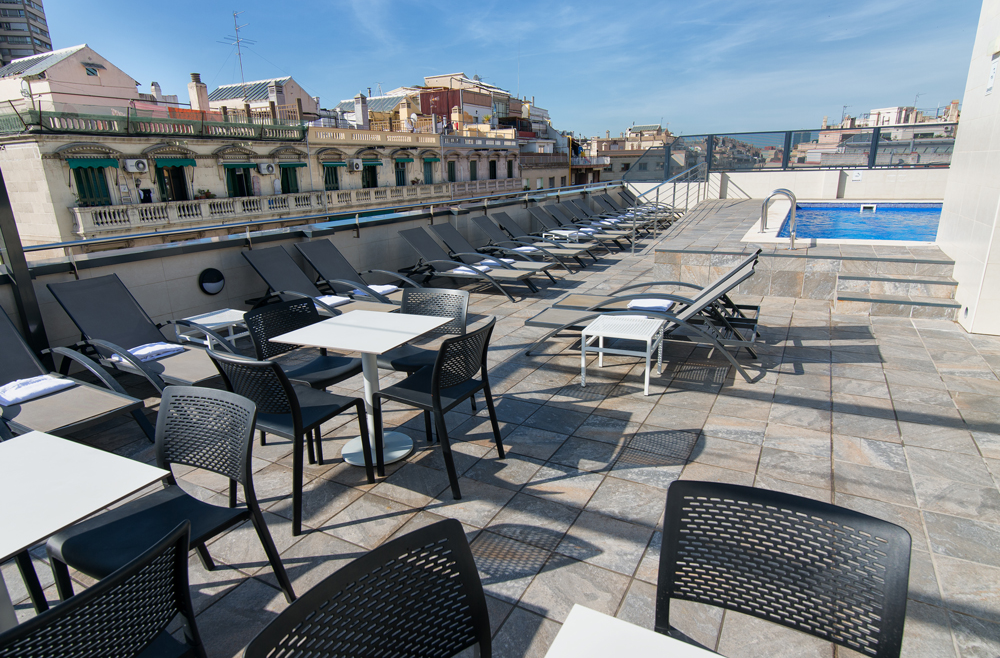 Terras van Sunotel Club Central in Barcelona