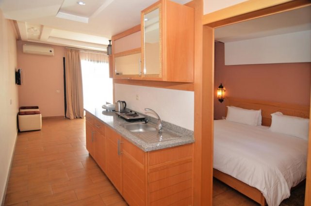Keuken van een appartement van Aparthotel Atlantic Palm Beach Agadir