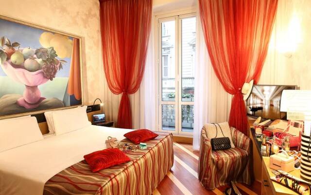 Tweepersoonskamer van Hotel Sanpi Milaan